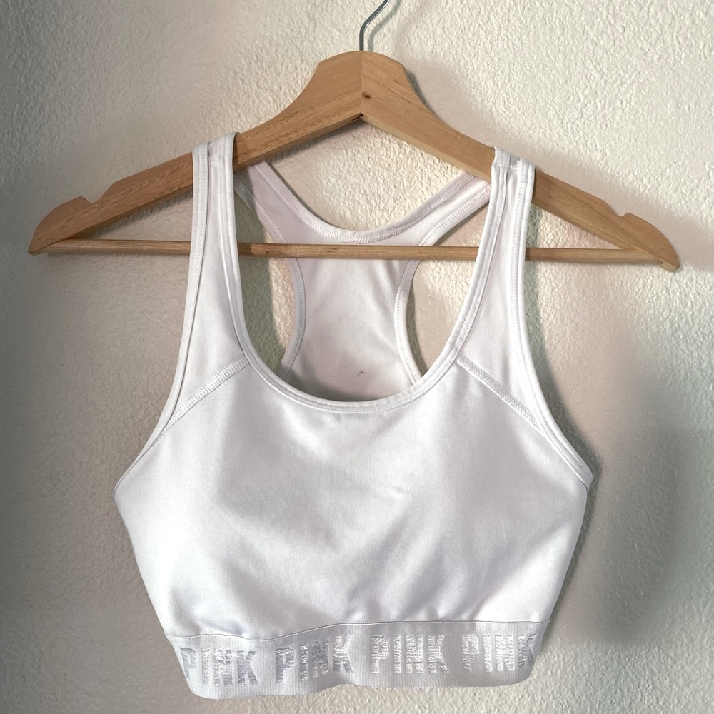 White PINK sports bra